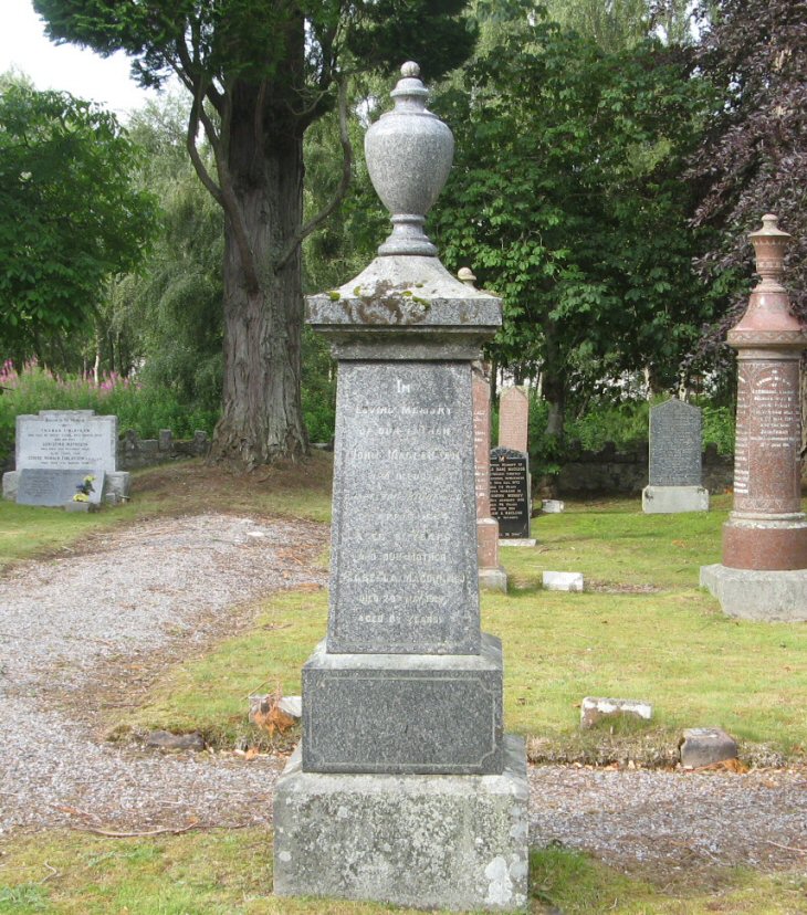 Photo of headstones/John McLennan (d1894) & fam hdstn Urray West